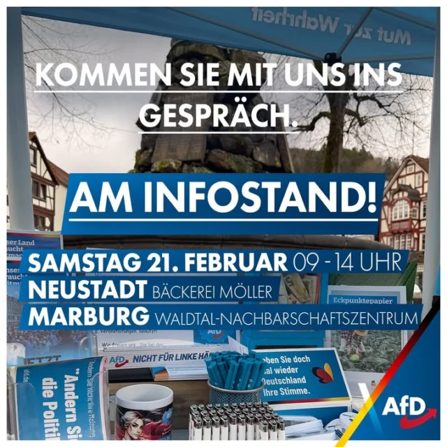 Am kommenden Wochenende sind wir wieder in Marburg und Neustadt für euch da.💙